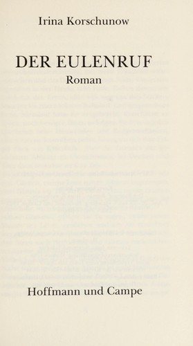 Couverture : Der Eulenruf.