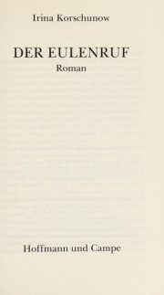 Couverture : Der Eulenruf.