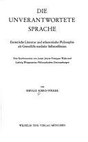 Couverture : Die unverantwortete Sprache