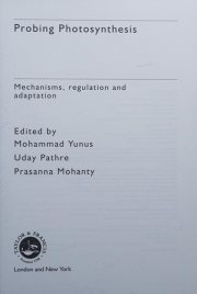 Couverture : Probing photosynthesis
