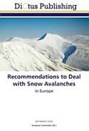 Couverture : Recommendations to deal with snow avalanches in Europe