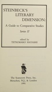 Couverture : Steinbeck's Literary Dimension