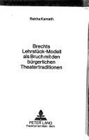 Couverture : Brechts Lehrstück-Modell als Bruch mit den bürgerlichen Theatertraditionen