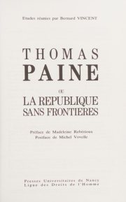 Couverture : Thomas Paine, ou, La république sans frontières
