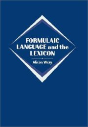Couverture : Formulaic language and the lexicon