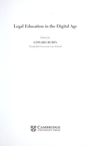 Couverture : Legal Education in the Digital Age