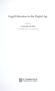Couverture : Legal Education in the Digital Age