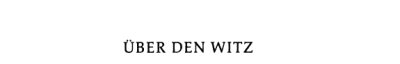 Couverture : Über den Witz