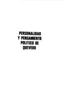 Couverture : Personalidad y pensamiento político de Quevedo