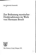 Couverture : Zur Bedeutung mystischer Denktraditionen im Werk von Hermann Broch