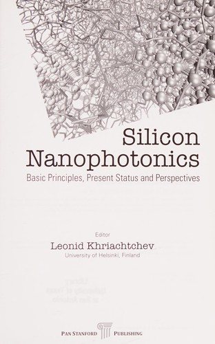 Couverture : Silicon nanophotonics