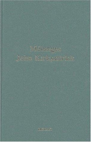 Couverture : Mélanges John Kirkpatrick.