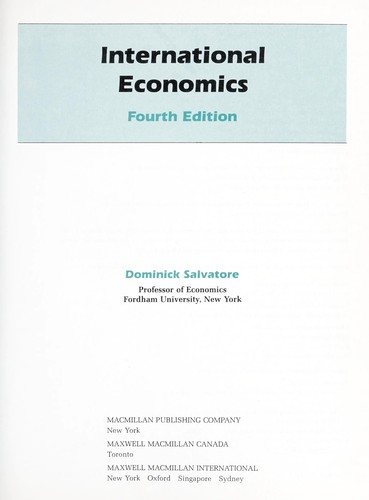 Couverture : International economics