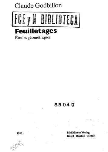 Couverture : Feuilletages