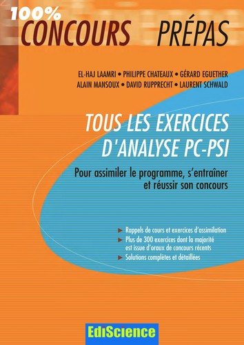 Couverture : Tous les exercices d'analyse PC-PSI