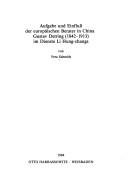 Couverture : Aufgabe und Einfluss der europäischen Berater in China
