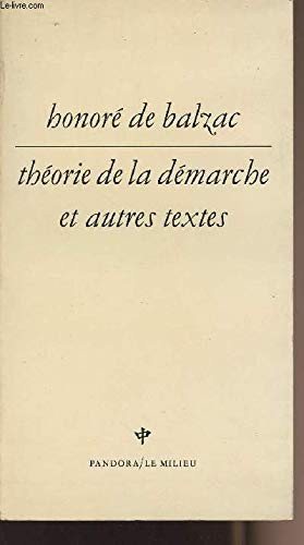 Couverture : Théorie de la démarche et autres textes