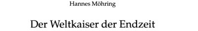 Couverture : Der Weltkaiser der Endzeit