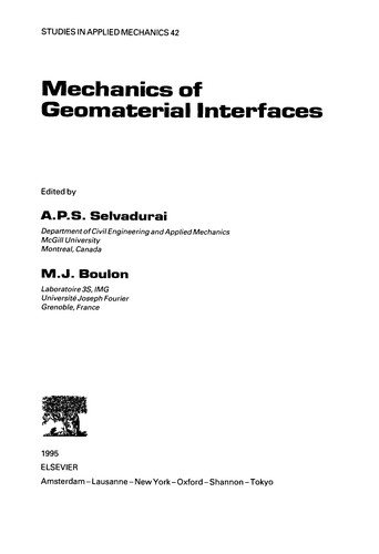 Couverture : Mechanics of geomaterial interfaces