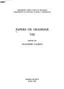 Couverture : Papers on grammar