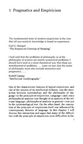Couverture : Pragmatics and empiricism