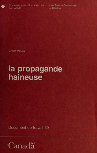 Couverture : Hate propaganda.