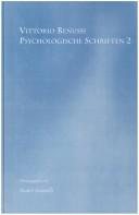 Couverture : Psychologische Schriften