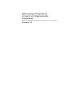Couverture : Spectroscopic Properties of Inorganic and Organometallic Compounds