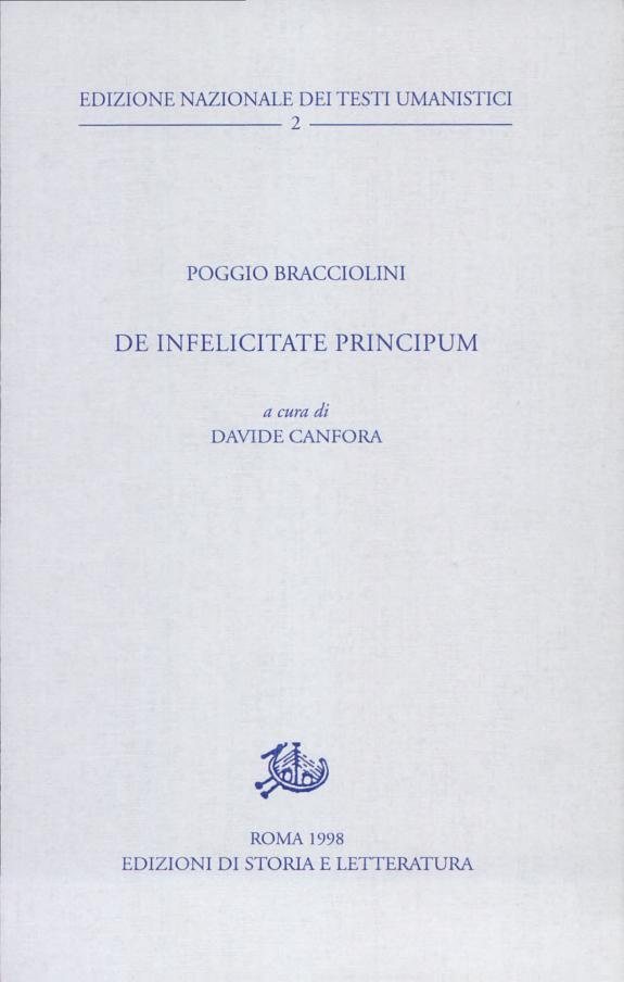Couverture : De infelicitate principum