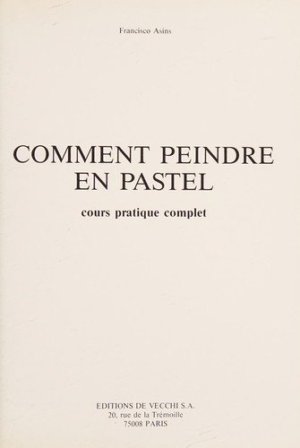 Couverture : Comment peindre en pastel