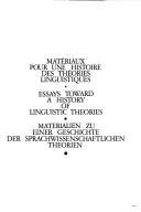 Couverture : Matériaux pour une histoire des théories linguistiques =