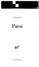 Couverture : Paroi