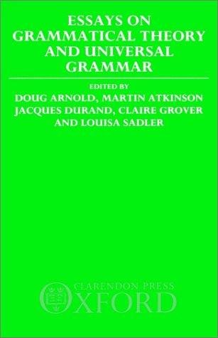 Couverture : Essays on grammatical theory and universal grammar