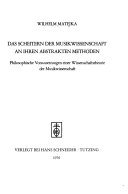 Couverture : Das Scheitern der Musikwissenschaft an ihren abstrakten Methoden