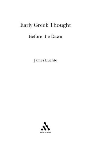 Couverture : Early Greek thought