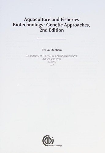 Couverture : Aquaculture and Fisheries Biotechnology