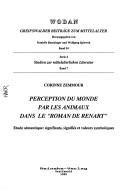Couverture : Perception du monde par les animaux dans le "Roman de Renart"
