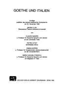 Couverture : Goethe und Italien