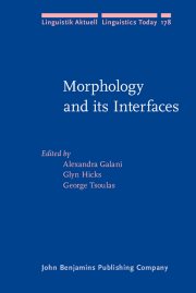 Couverture : Morphology and its interfaces