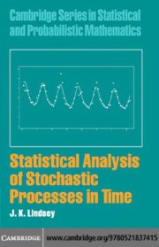 Couverture : STATISTICAL ANALYSIS OF STOCHASTIC PROCESSES IN TIME.