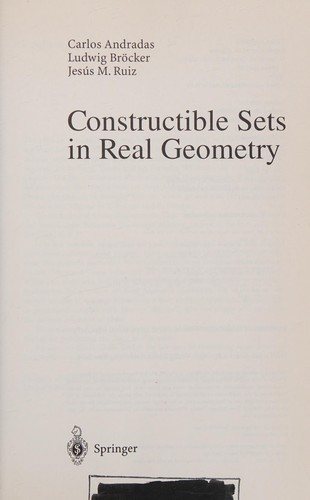 Couverture : Constructible sets in real geometry