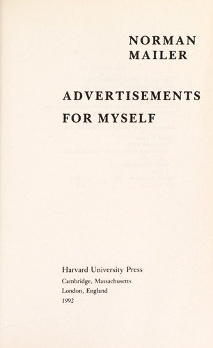 Couverture : Advertisements for myself