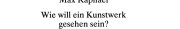 Couverture : Wie will ein Kunstwerk gesehen sein?