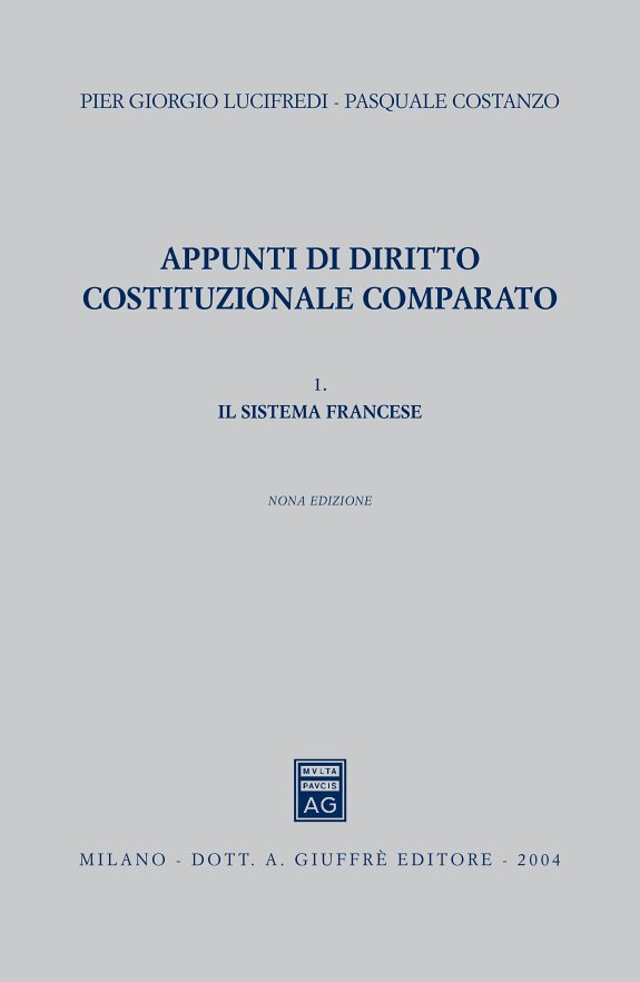 Couverture : Appunti di diritto costituzionale comparato