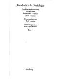 Couverture : Geschichte der Soziologie.