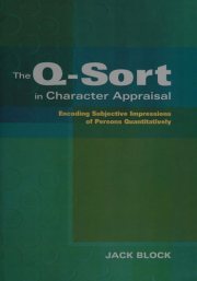 Couverture : The Q-sort in character appraisal