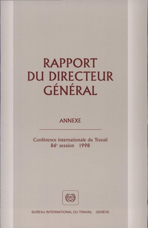 Couverture : Rapport du Directeur général. Annexe