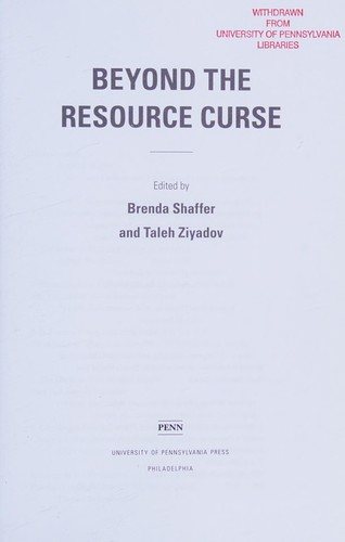 Couverture : Beyond the Resource Curse
