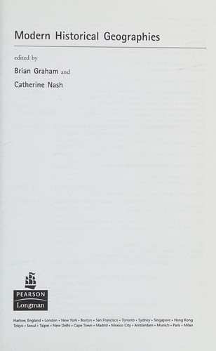Couverture : Modern historical geographies