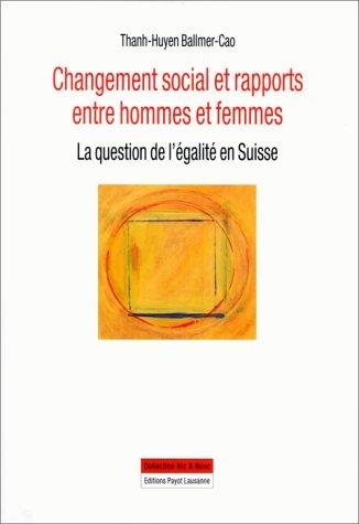 Couverture : Changement social et rapports entre hommes et femmes